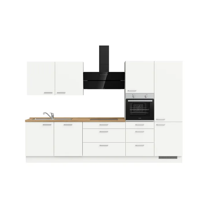 DYK360 Küche Esbjerg H8, Breite 330cm, vormontiert, nobilia elements Eiche Sierra Ausrichtung Rechts ohne E-Geräte 2