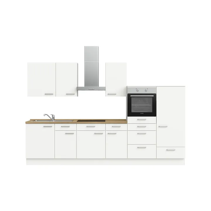 DYK360 Küche Esbjerg L8, Breite 330cm, vormontiert, nobilia elements Eiche Sierra Ausrichtung Rechts ohne E-Geräte 2