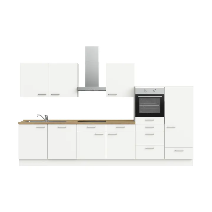 DYK360 Küche Esbjerg L12, Breite 360cm, vormontiert, nobilia elements Eiche Sierra Ausrichtung Rechts ohne E-Geräte 2
