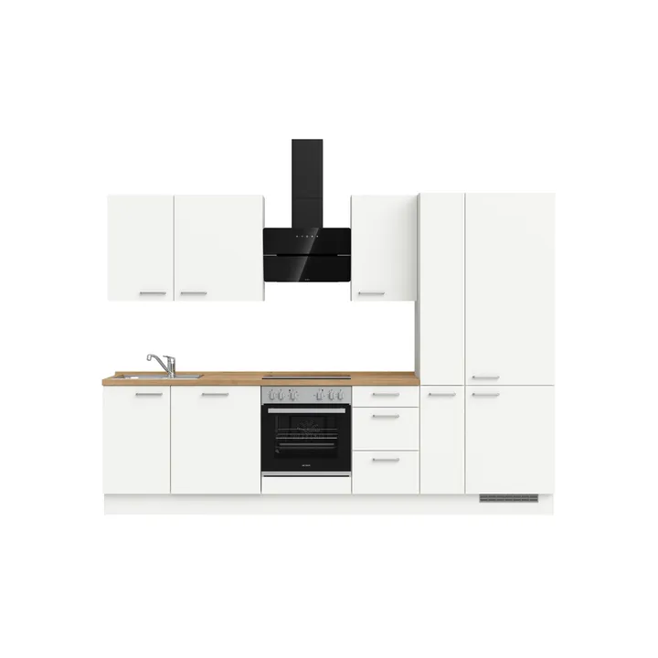 DYK360 Küche Esbjerg H7, Breite 300cm, vormontiert, nobilia elements Eiche Sierra Ausrichtung Rechts ohne E-Geräte 2