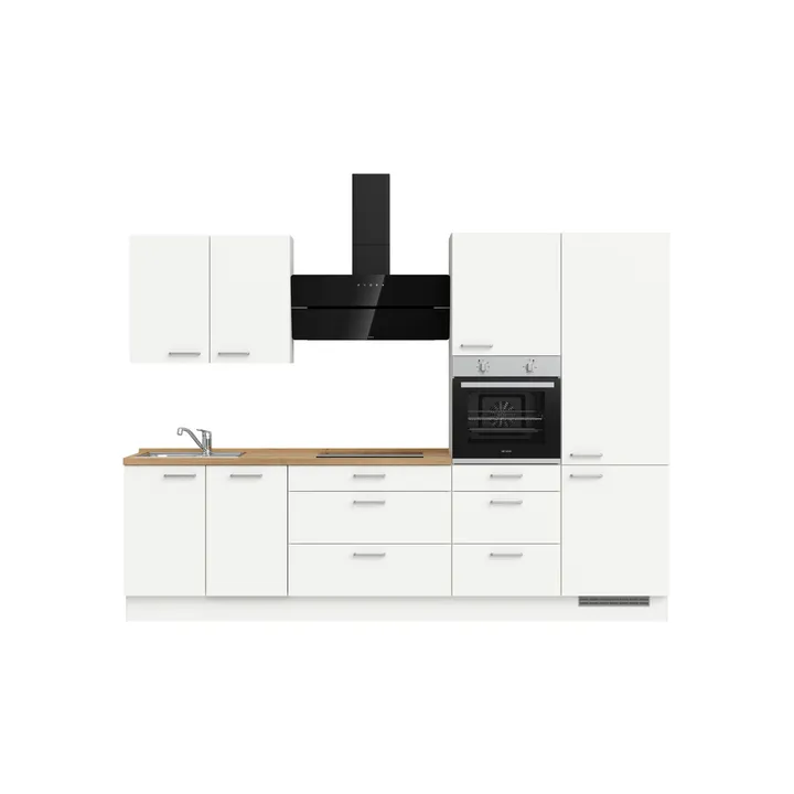 DYK360 Küche Esbjerg H4, Breite 300cm, vormontiert, nobilia elements Eiche Sierra Ausrichtung Rechts ohne E-Geräte 2