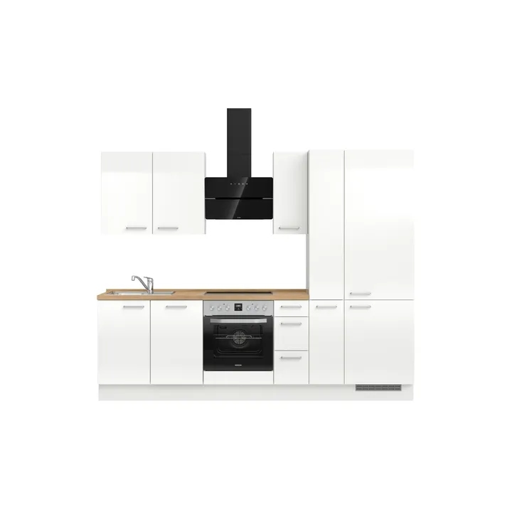 DYK360 Küche Oslo H3, Breite 270cm (180cm + 60cm + 30cm), vormontiert, nobilia mit E-Geräten 2