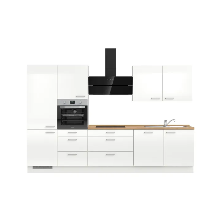 DYK360 Küche Oslo H8, Breite 330cm (210cm + 60cm + 60cm), vormontiert, nobilia mit E-Geräten 2