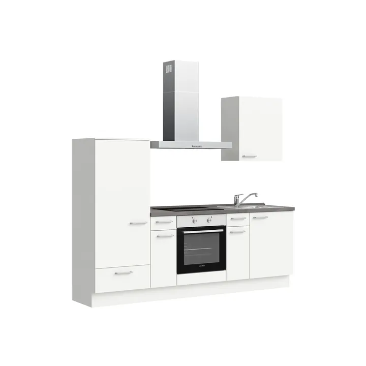 DYK360 Küche Esbjerg L2, Breite 240cm, vormontiert, nobilia elements Beton Schiefergrau Ausrichtung Links ohne E-Geräte 4