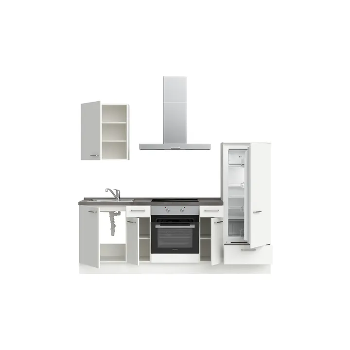 DYK360 Küche Esbjerg L2, Breite 240cm, vormontiert, nobilia elements Beton Schiefergrau Ausrichtung Rechts ohne E-Geräte 3