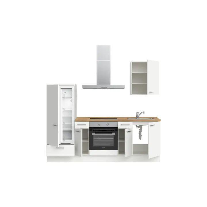 DYK360 Küche Esbjerg L2, Breite 240cm, vormontiert, nobilia elements Eiche Sierra Ausrichtung Links ohne E-Geräte 3