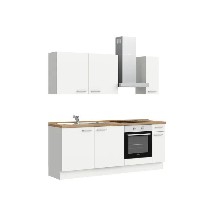 DYK360 Küche Esbjerg L5, Breite 210cm, vormontiert, nobilia elements Eiche Sierra Ausrichtung Rechts mit E-Geräten 4