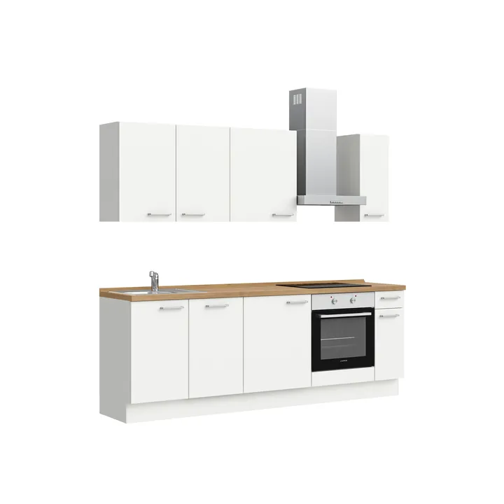 DYK360 Küche Esbjerg L9, Breite 240cm, vormontiert, nobilia elements Eiche Sierra Ausrichtung Rechts ohne E-Geräte 4