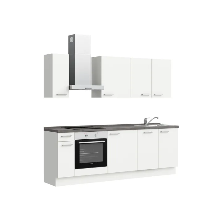 DYK360 Küche Esbjerg L9, Breite 240cm, vormontiert, nobilia elements Beton Schiefergrau Ausrichtung Links ohne E-Geräte 4