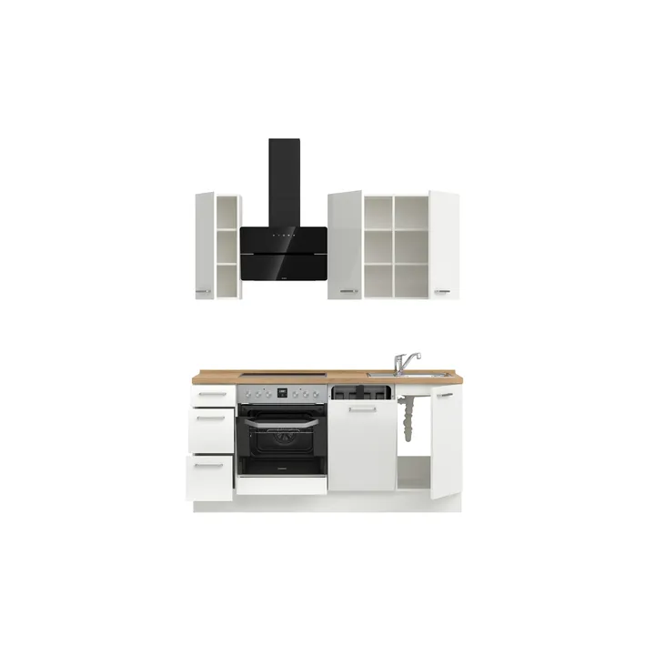 DYK360 Küche Oslo H1, Breite 180cm, vormontiert, nobilia ohne E-Geräte 3