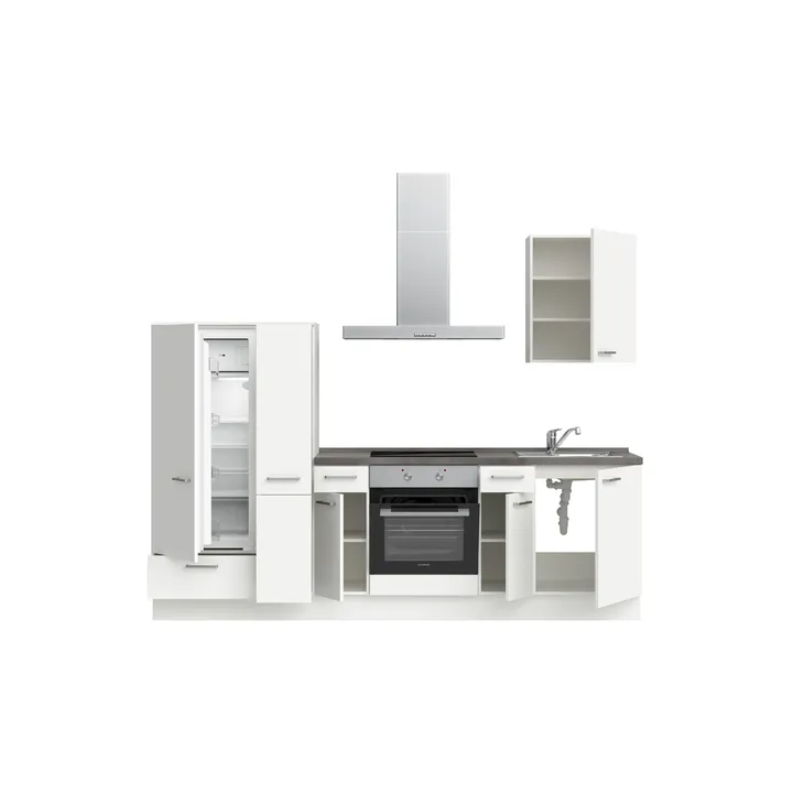 DYK360 Küche Esbjerg L3, Breite 270cm, vormontiert, nobilia elements Beton Schiefergrau Ausrichtung Links ohne E-Geräte 3