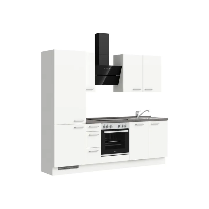 DYK360 Küche Esbjerg H2, Breite 240cm, vormontiert, nobilia elements Beton Schiefergrau Ausrichtung Links ohne E-Geräte 4