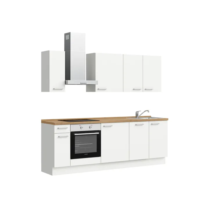 DYK360 Küche Esbjerg L9, Breite 240cm, vormontiert, nobilia elements Eiche Sierra Ausrichtung Links ohne E-Geräte 4