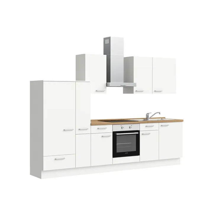 DYK360 Küche Esbjerg L7, Breite 300cm, vormontiert, nobilia elements Eiche Sierra Ausrichtung Links mit E-Geräten 4