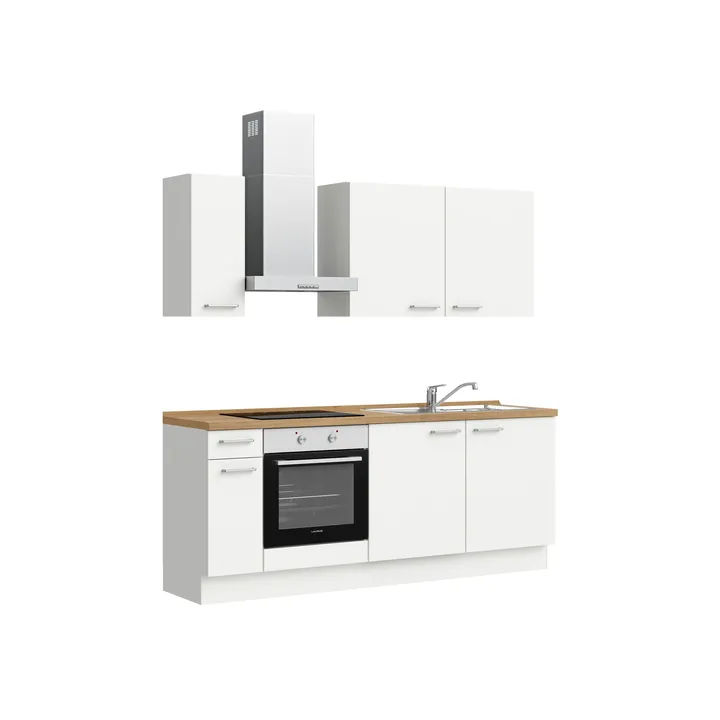 DYK360 Küche Esbjerg L5, Breite 210cm, vormontiert, nobilia elements Eiche Sierra Ausrichtung Links ohne E-Geräte 4