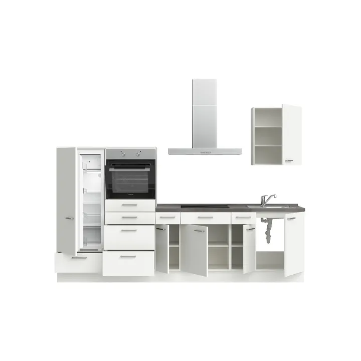 DYK360 Küche Esbjerg L4, Breite 300cm, vormontiert, nobilia elements Beton Schiefergrau Ausrichtung Links ohne E-Geräte 3