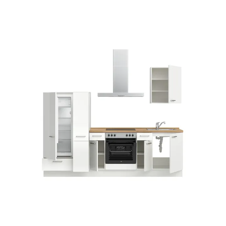 DYK360 Küche Oslo L3, Breite 270cm (180cm + 60cm + 30cm), vormontiert, nobilia mit E-Geräten 3