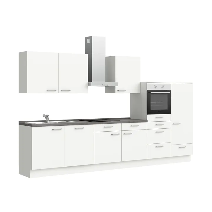DYK360 Küche Esbjerg L12, Breite 360cm, vormontiert, nobilia elements Beton Schiefergrau Ausrichtung Rechts mit E-Geräten 4