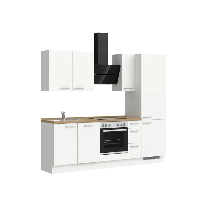 DYK360 Küche Esbjerg H2, Breite 240cm, vormontiert, nobilia elements Eiche Sierra Ausrichtung Rechts ohne E-Geräte 4