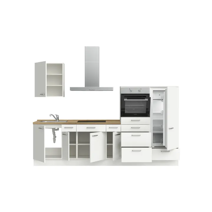 DYK360 Küche Esbjerg L4, Breite 300cm, vormontiert, nobilia elements Eiche Sierra Ausrichtung Rechts ohne E-Geräte 3
