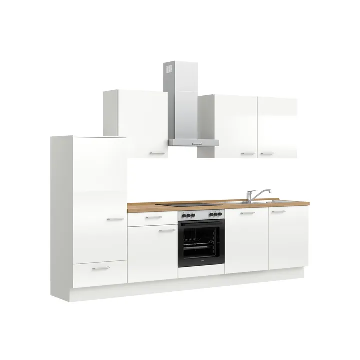DYK360 Küche Oslo L10, Breite 300cm (240cm + 60cm), vormontiert, nobilia mit E-Geräten 4