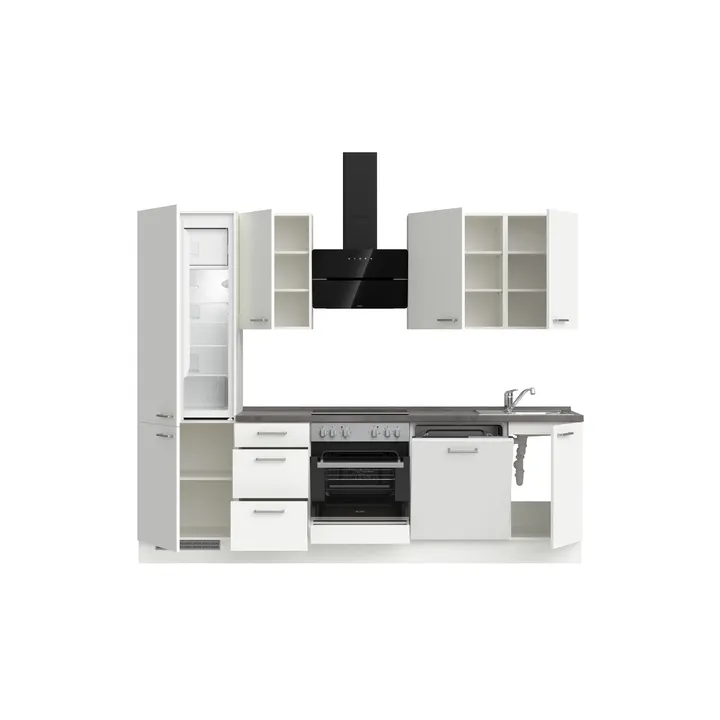 DYK360 Küche Esbjerg H6, Breite 270cm, vormontiert, nobilia elements Beton Schiefergrau Ausrichtung Links ohne E-Geräte 3