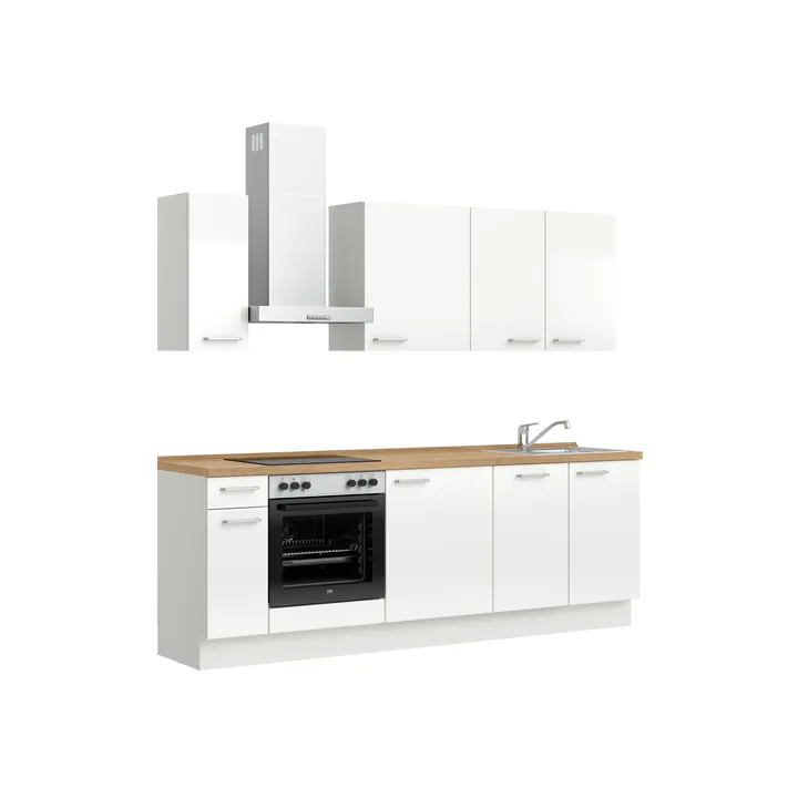 DYK360 Küche Oslo L9, Breite 240cm, vormontiert, nobili mit E-Geräten 4