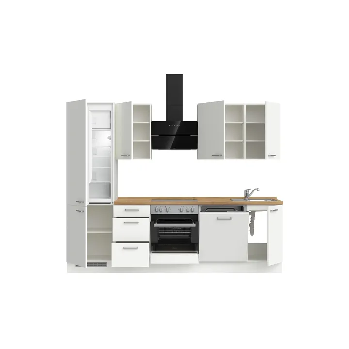 DYK360 Küche Esbjerg H6, Breite 270cm, vormontiert, nobilia elements Eiche Sierra Ausrichtung Links ohne E-Geräte 3