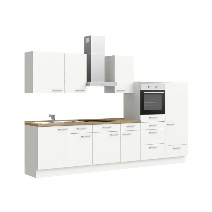 DYK360 Küche Esbjerg L8, Breite 330cm, vormontiert, nobilia elements Eiche Sierra Ausrichtung Rechts ohne E-Geräte 4