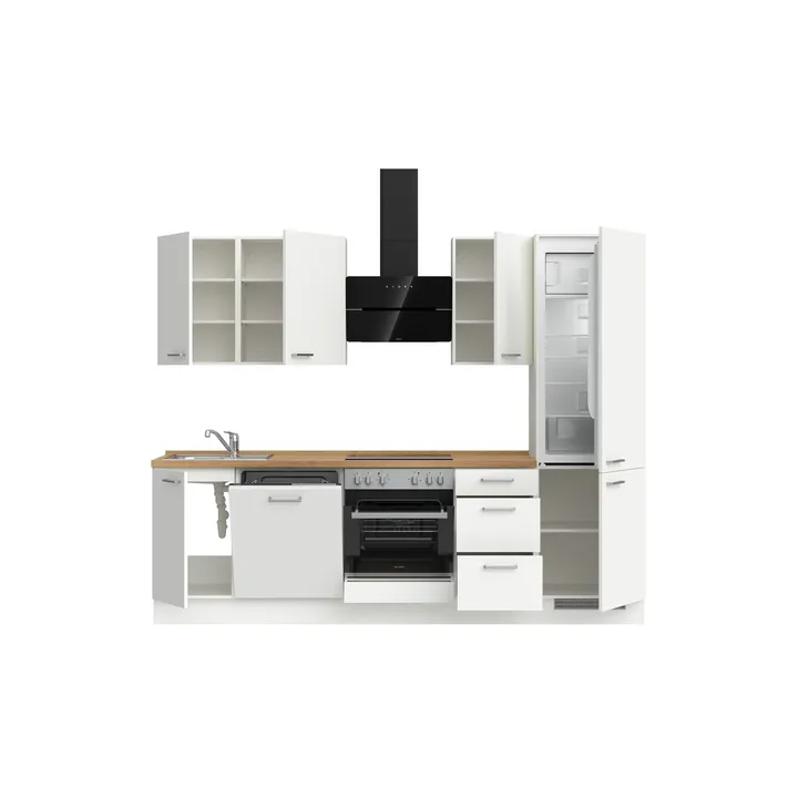 DYK360 Küche Esbjerg H6, Breite 270cm, vormontiert, nobilia elements Eiche Sierra Ausrichtung Rechts ohne E-Geräte 3