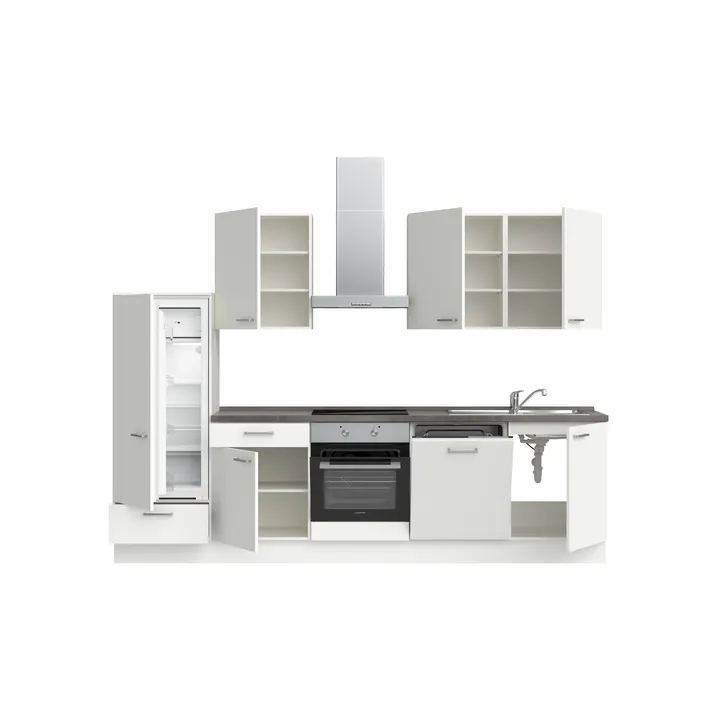 DYK360 Küche Esbjerg L10, Breite 300cm, vormontiert, nobilia elements Beton Schiefergrau Ausrichtung Links ohne E-Geräte 3