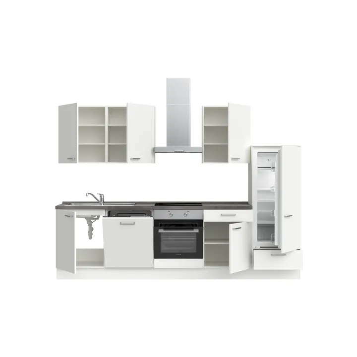 DYK360 Küche Esbjerg L10, Breite 300cm, vormontiert, nobilia elements Beton Schiefergrau Ausrichtung Rechts ohne E-Geräte 3
