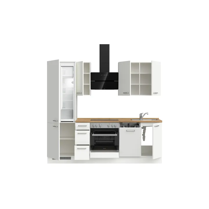 DYK360 Küche Esbjerg H2, Breite 240cm, vormontiert, nobilia elements Eiche Sierra Ausrichtung Links ohne E-Geräte 3