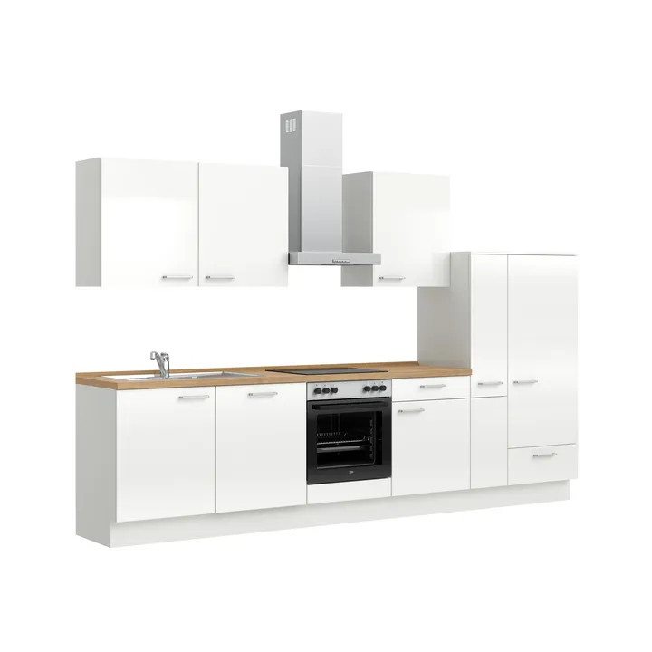 DYK360 Küche Oslo L11, Breite 330cm (240cm + 60cm + 30cm), vormontiert, nobilia mit E-Geräten 4