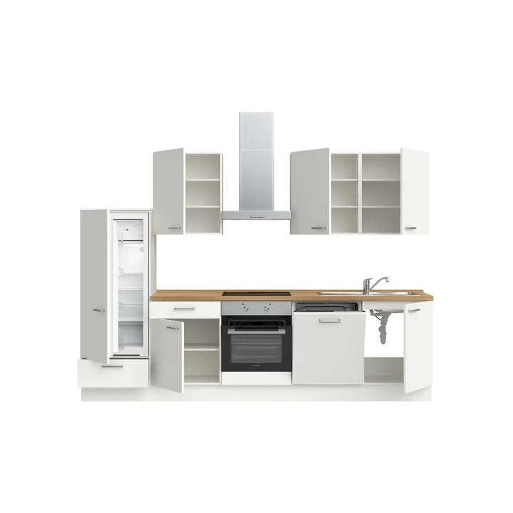 DYK360 Küche Esbjerg L10, Breite 300cm, vormontiert, nobilia elements Eiche Sierra Ausrichtung Links ohne E-Geräte 3