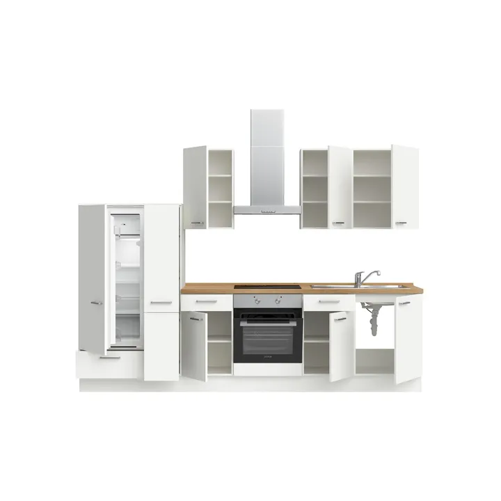 DYK360 Küche Esbjerg L7, Breite 300cm, vormontiert, nobilia elements Eiche Sierra Ausrichtung Links mit E-Geräten 3