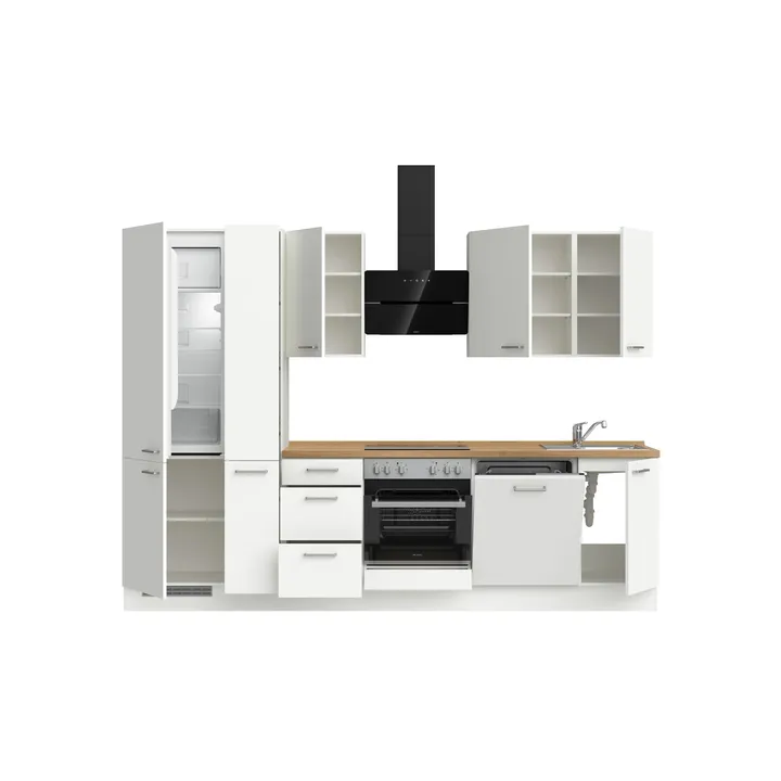 DYK360 Küche Esbjerg H7, Breite 300cm, vormontiert, nobilia elements Eiche Sierra Ausrichtung Links ohne E-Geräte 3