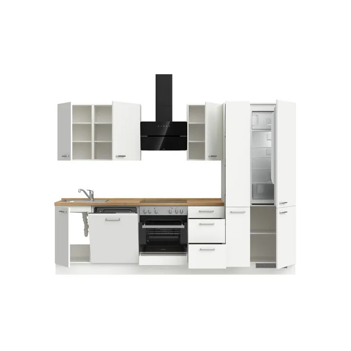 DYK360 Küche Esbjerg H7, Breite 300cm, vormontiert, nobilia elements Eiche Sierra Ausrichtung Rechts ohne E-Geräte 3