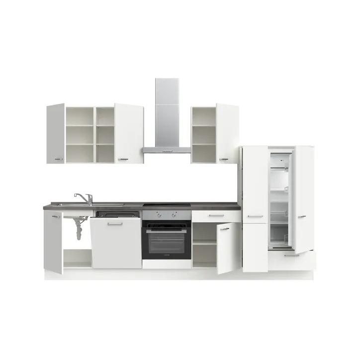 DYK360 Küche Esbjerg L11, Breite 330cm, vormontiert, nobilia elements Beton Schiefergrau Ausrichtung Rechts ohne E-Geräte 3