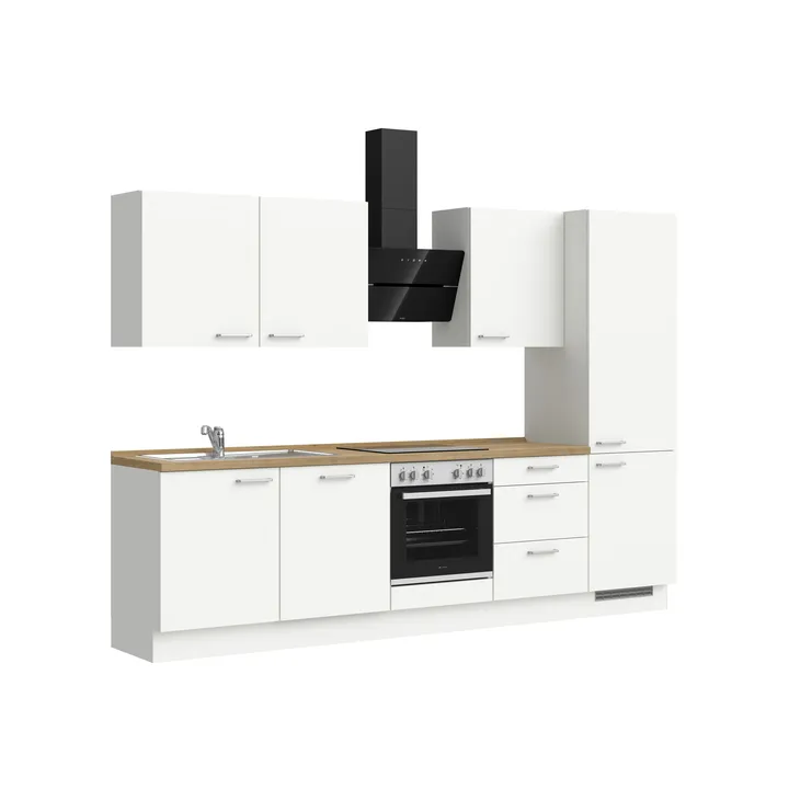 DYK360 Küche Esbjerg H10, Breite 300cm, vormontiert, nobilia elements Eiche Sierra  Ausrichtung Rechts mit E-Geräten 4