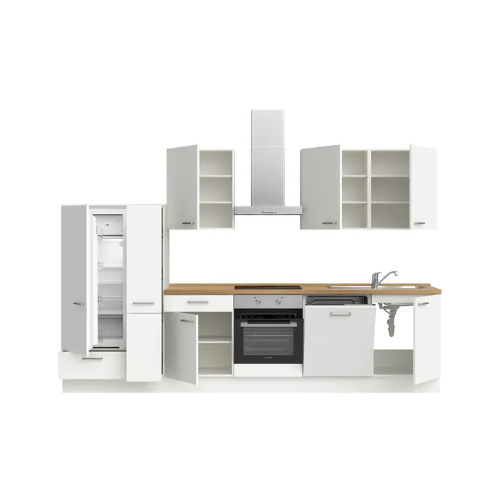 DYK360 Küche Esbjerg L11, Breite 330cm, vormontiert, nobilia elements Eiche Sierra Ausrichtung Links ohne E-Geräte 3
