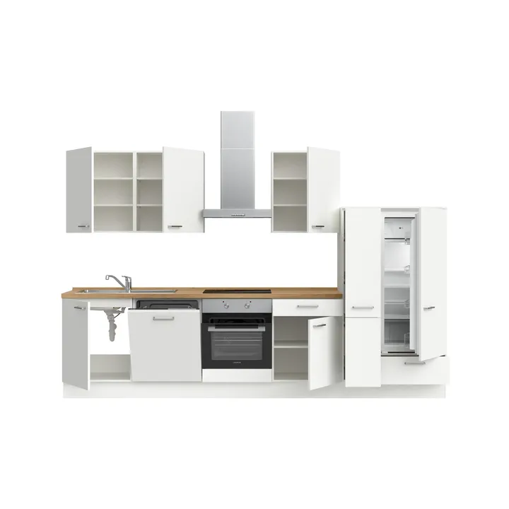 DYK360 Küche Esbjerg L11, Breite 330cm, vormontiert, nobilia elements Eiche Sierra Ausrichtung Rechts mit E-Geräten 3