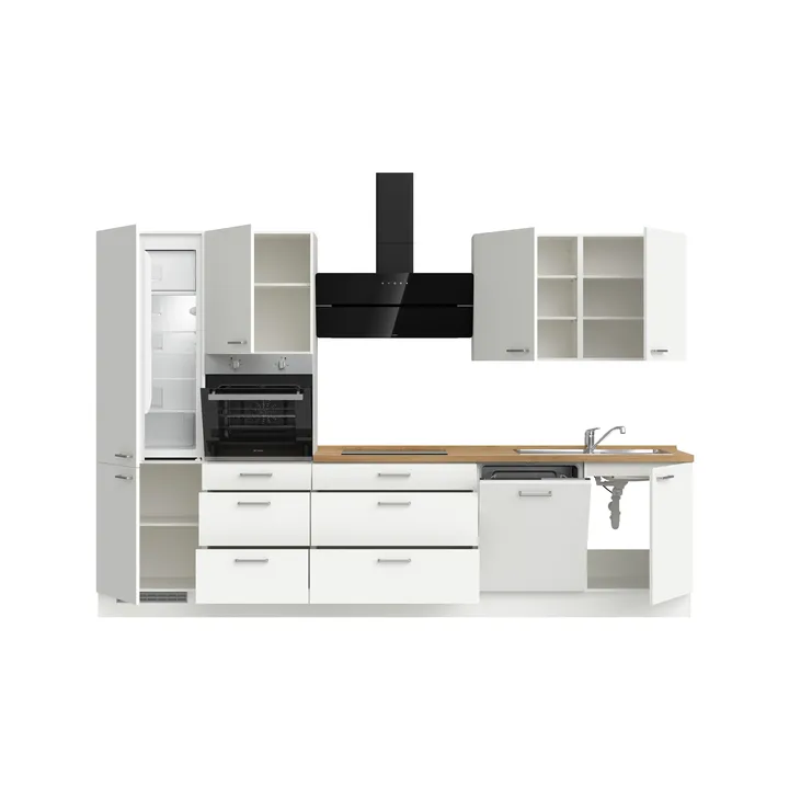 DYK360 Küche Esbjerg H8, Breite 330cm, vormontiert, nobilia elements Eiche Sierra Ausrichtung Links ohne E-Geräte 3