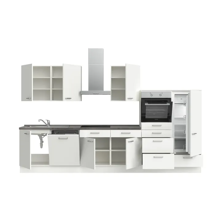 DYK360 Küche Esbjerg L12, Breite 360cm, vormontiert, nobilia elements Beton Schiefergrau Ausrichtung Rechts ohne E-Geräte 3