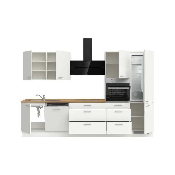 DYK360 Küche Esbjerg H8, Breite 330cm, vormontiert, nobilia elements Eiche Sierra Ausrichtung Rechts ohne E-Geräte 3