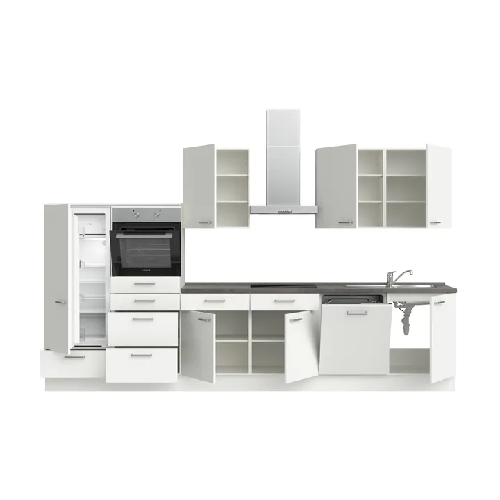 DYK360 Küche Esbjerg L12, Breite 360cm, vormontiert, nobilia elements Beton Schiefergrau Ausrichtung Links ohne E-Geräte 3