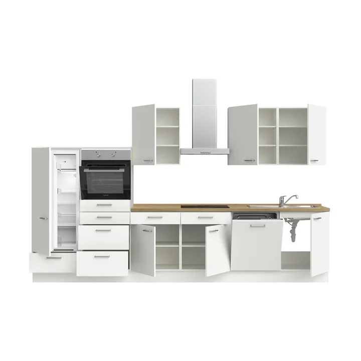 DYK360 Küche Esbjerg L12, Breite 360cm, vormontiert, nobilia elements Eiche Sierra  Ausrichtung Links ohne E-Geräte 3