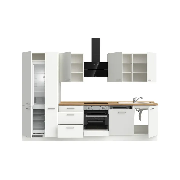 DYK360 Küche Esbjerg H11, Breite 330cm, vormontiert, nobilia elements Eiche Sierra Ausrichtung Links ohne E-Geräte 3